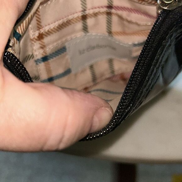 Vintage Liz Claiborne black faux croc small wristlet - Picture 5 of 5